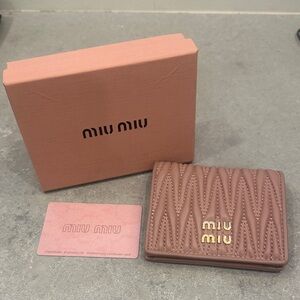 Miu Miu Quilted pink Card Holder wallet look a like